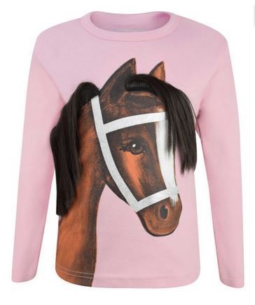 T-Shirt Pony Linda - braunes Pony mit brauner Mähne - langer oder kurzer Arm