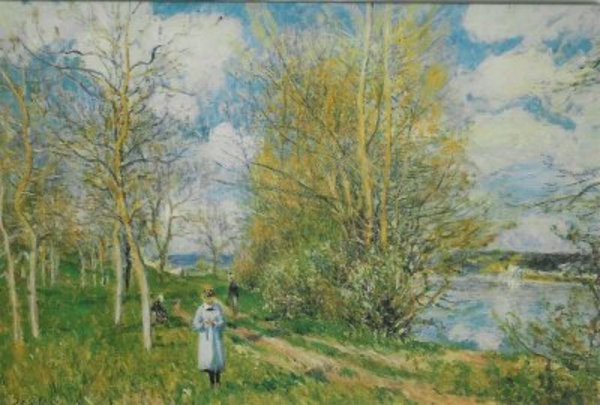 Kunstkarte - Alfred Sisley - Die kleinen Wiesen im Frühling